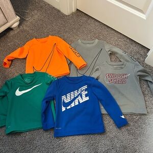 Nike Kids Dri-Fit Long Sleeve Waffle Shirt Set - Orange, Gray, Green, Blue